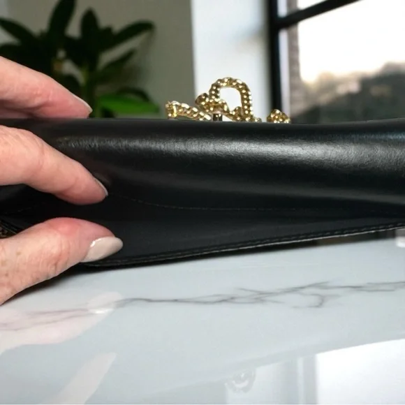 Coach Leather Turnlock Chain Clutch Horse & Carriage Embossed Hardware NEW - Picture 11 of 16